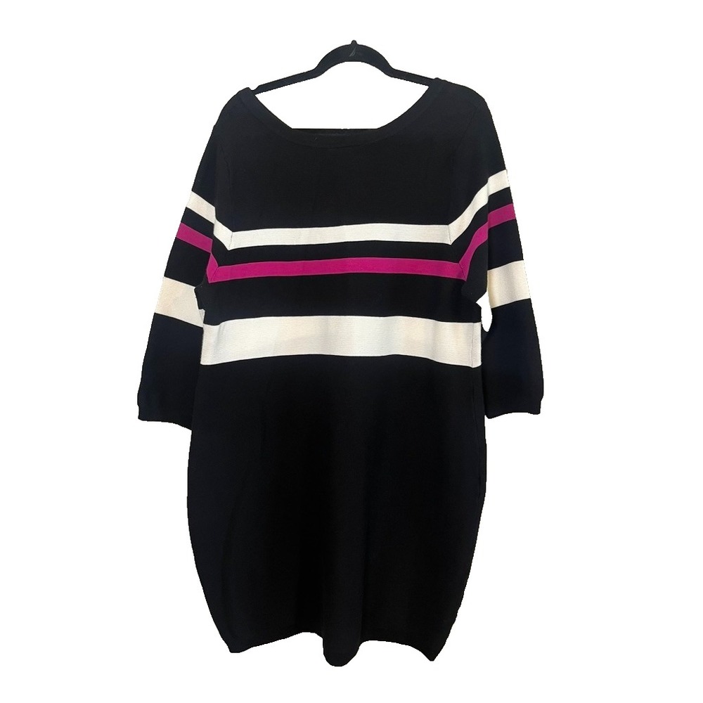 Colorful Striped Knit Sweater Dress 18 Classic Preppy Retro Bodycon Festive